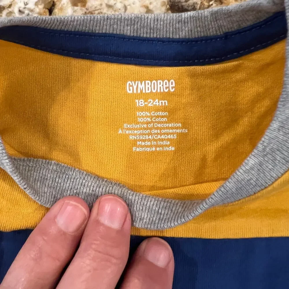 NWT Gymboree Boys Blue & Gold W/Embroidered Soccer Ball Top